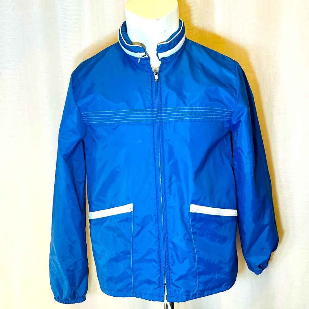 Vintage AQUA SHEEN men’s blue windbreaker rain jacket size M